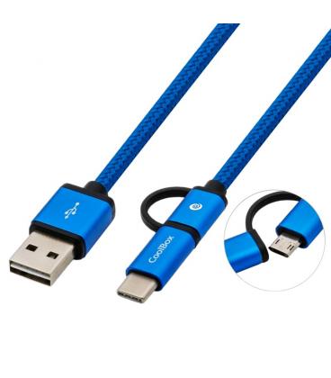 Cable multiusb2.0 coolbox carga mas datos microusb usb-c usb-a - Imagen 1