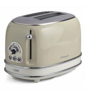 Tostador de pan ariete vintage beige - 810w - 2 ranuras anchas - 6 posiciones tueste - paredes frías - pies antideslizantes - Im