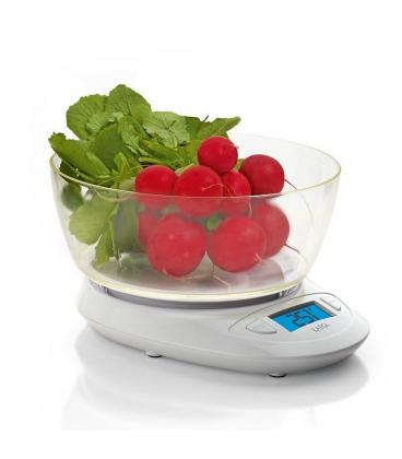 Báscula de cocina laica ks1019 blanca - bol gran capacidad - display retroiluminado - hasta 5kg - precisión 1g - Imagen 1