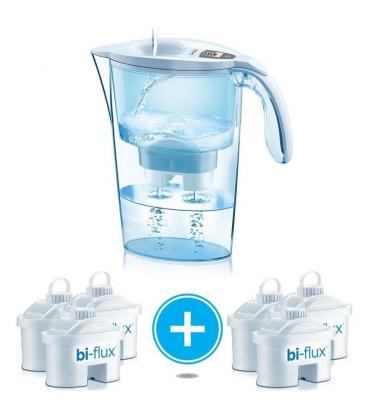 Pack Jarra Filtrante Laica Stream/ 2.3L/ Blanca/ Jarra + 6 Filtros BI-FLUX