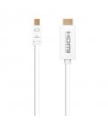 Cable conversor Mini dp a HDMI blanco 2m - Imagen 2