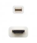 Cable conversor Mini dp a HDMI blanco 2m - Imagen 3