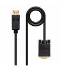 CONVERSOR NANO CABLE DISPLAYPORT A VGA DP/M - VGA/M 5.0M NEGRO