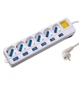 EWENT EW3932 Regleta 6 Tomas / 6 interruptor 1.5 m - Imagen 1