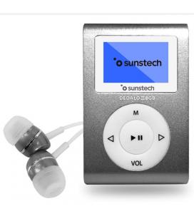 Reproductor mp3 sunstech dedaloiii 8gb grey - pantalla 2.79cm - fm 20 presintonias - grabadora radio/voz - batería - clip