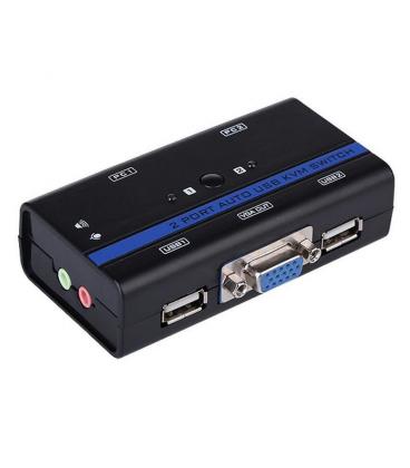 Kvm aisens a111-0064 - 2 ordenadores con un solo teclado / ratón / monitor / altavoces - vga - usb - jack 3.5 - Imagen 1