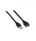 Cable USB 3.0. Tipo A/M-A/H. Negro. 2.0m - Imagen 1
