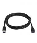 Cable USB 3.0. Tipo A/M-A/H. Negro. 2.0m - Imagen 2