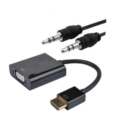 Nanocable CONVERSOR HDMI A SVGA+AUDIO, HDMI/M-SVGA/H+3.5/H, NEGRO, 10 CM+1.0 M - Imagen 1