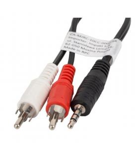 Cable estéreo lanberg ca-mjrc-10cc-0020-bk jack 3.5mm a 2x rca - 2 metros - Imagen 1