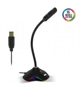 Micrófono spirit of gamer eko300 - filtro reductor de ruido - led rgb 15 modos - base antideslizante - cable 1.50m usb - Imagen 