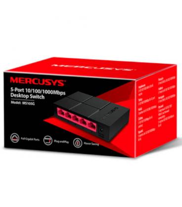 HUB SWITCH MERCUSYS MS105G CON 5 PUERTOS 10/100/1000M RJ-45 - Imagen 1
