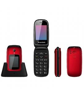 Teléfono móvil sunstech celt22rd red - doble pantalla 2.4'/6cm 1.77'/4.49cm - bt - 32mb rom - cam vga 0.8mpx - dual sim - bat