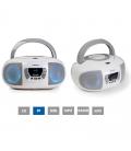 Radio cd fonestar boom-go-b blanco - 4w rms - bluetooth - fm - usb/mp3 - aux in - salida auriculares - efectos luminosos - Image