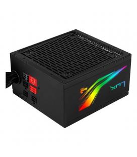 Fuente de alimentación aerocool rgb lux rgb 750m - 750w - iluminación led rgb - ventilador 12cm - semi modular - eficiencia