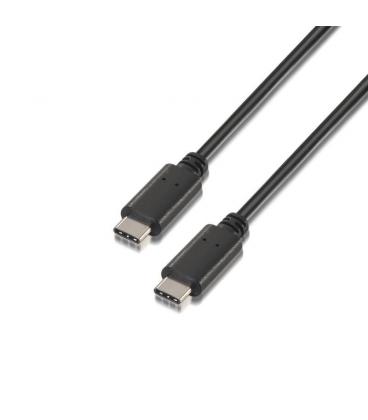 Cable usb 2.0 aisens a107-0056 - conectores usb tipo-c macho ambos extremos - 3a - 1m - negro - Imagen 1