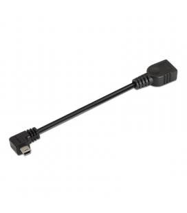Cable usb otg aisens a101-0034 - conectores acodados tipo mini usb b macho/tipo usb a hembra - 15cm - negro - Imagen 1