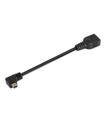 Cable usb otg aisens a101-0034 - conectores acodados tipo mini usb b macho/tipo usb a hembra - 15cm - negro - Imagen 1