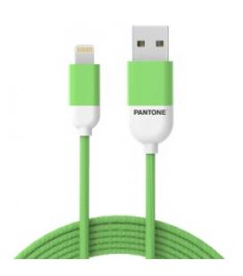 Cable nylon pantone lightning a usb 1.5m verde - Imagen 1