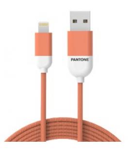 Cable nylon pantone lightning a usb 1.5m naranja - Imagen 1