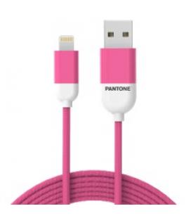 Cable nylon pantone lightning a usb 1.5m rosa - Imagen 1