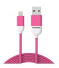 Cable nylon pantone lightning a usb 1.5m rosa - Imagen 1