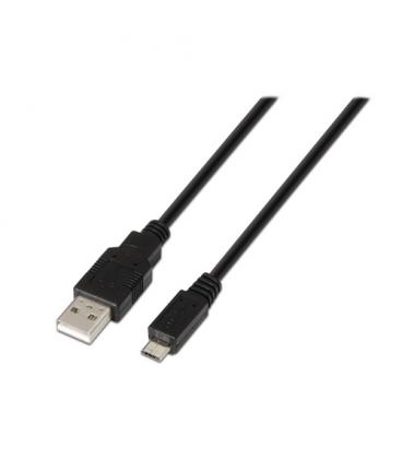 Cable USB 2.0. Tipo A/M-Micro B/M. Negro. 3m - Imagen 1