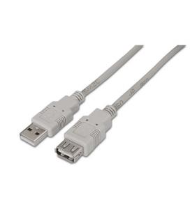 Cable USB 2.0. Tipo A/M-A/H. Beige. 1.8m
