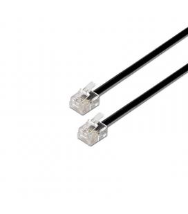 Cable de teléfono aisens a143-0319 6p4c - conectores rj11 macho-macho - negro - 2 metros - Imagen 1