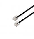 Cable de teléfono aisens a143-0319 6p4c - conectores rj11 macho-macho - negro - 2 metros - Imagen 1