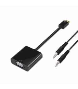 Adaptador mini hdmi a svga+audio aisens a122-0127 - conectores hdmi c/m-svga hembra+jack 3.5/h - negro - 10cm+1m