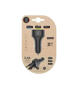 CARGADOR DOBLE MECHERO COCHE TECH ONE TECH