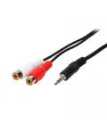 CABLE AUDIO 1xJACK 3.5M A 2xRCA H LOGILINK 0.2M - Imagen 2