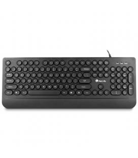 Teclado con cable ngs wired dot - 105 teclas - plug and play - reposamuñecas - cable 1.4 m