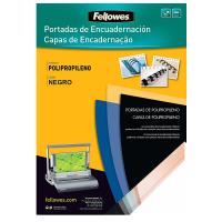 Pack de 100 portadas de polipropileno negras fellowes 54772 - tamaño a4 - 500 micras - no aptas encuadernadoras termicas