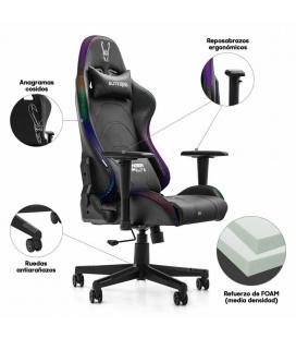 Silla gamer woxter stinger station elite v2.0 - piston clase 3 - respaldo inclinable - 5 ruedas - luces led - app para cambiar -