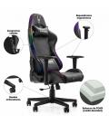 Silla gamer woxter stinger station elite v2.0 - piston clase 3 - respaldo inclinable - 5 ruedas - luces led - app para cambiar -