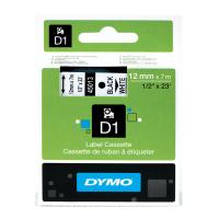 Cinta rotuladora autoadhesiva dymo d1 12mm x 7 metros de longitud para rotuladoras label manager, negro sobre blanco