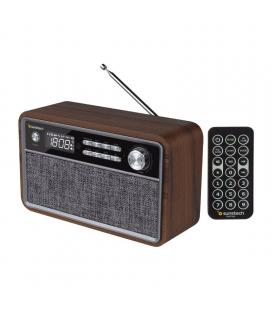 Radio retro sunstech rpbt500wd madera - 2*3w rms - fm - bt 4.2 - reloj y alarma - usb/sd/aux-in - mp3 - mando a distancia - - Im