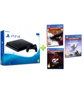 CONSOLA SONY PLAYSTATION 4 SLIM 1TB + GOD OF WAR III REMASTERIZADO + GRAN TURISMO SPORT + HORIZON ZERO DAWN