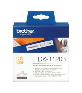 Etiquetas precortadas para carpetas brother dk11203 - papel térmico - rollo 300 unidades - 17*87mm - compatible según - Imagen 1