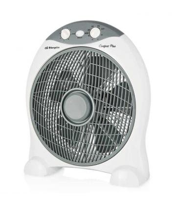 Ventilador de suelo orbegozo box fan bf 1030 - 45w - aspas 30cm - 3 velocidades - temporizador - base estable - asa transporte -