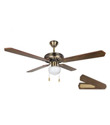 Ventilador de techo con luz orbegozo cl 06132 m oro viejo - 60w - ø132cm - 4 palas reversibles - 3 velocidades - Imagen 1