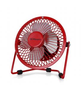 Mini ventilador de sobremesa industrial orbegozo pw 1021 rojo - 8w - ø10cm - conexión usb 2 en 1 - diseño industrial - Imagen 1