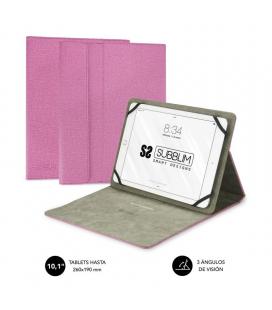 Funda universal subblim clever stand para tablet hasta 10.1'/25.6cm pink - material exterior acabado cloth - interior