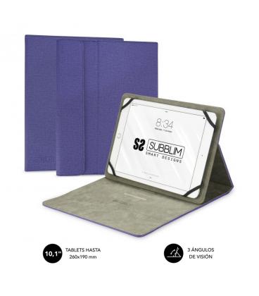 Funda universal subblim clever stand para tablet hasta 10.1'/25.6cm purple - material exterior acabado cloth - interior - Imagen