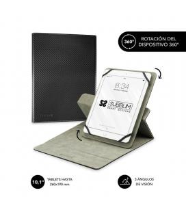 Funda universal subblim rotate 360º para tablet hasta 10.1'/25.6cm black - rotación 360º - interior aterciopelado - sistema