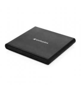 Grabadora externa cd/dvd doble capa slimline verbatim 53504 black - cd 24x - dvd 8x - compatible con mdisc - usb 2.0