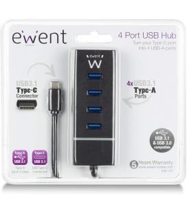 Ewent E1137 HUB USB TIPO C 4 PUEROS USB 3.1 - Imagen 1
