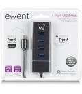 Ewent E1137 HUB USB TIPO C 4 PUEROS USB 3.1 - Imagen 1